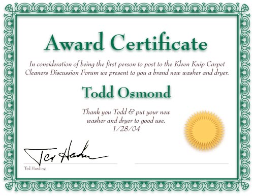 Award Certificate