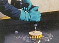 Polishes floors