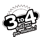 3 to 4 Gallons Per Minute (GPA)