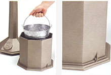 Durable steel pail liner collects butts and security tie-down feature.