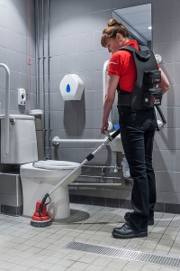 MotorScrubber Cleaning Bathroom