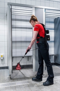 MotorScrubber Cleaning Tile Flooring