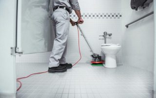 Oreck Orbiter Cleaning Bathroom Stall Floor Tiles