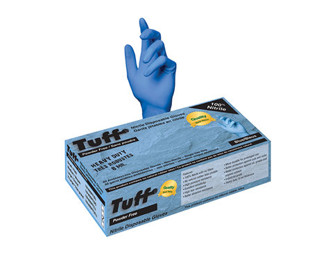 TUFF nitrile disposable gloves heavy duty 50 pack blue