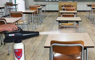 disinfecting school chairs